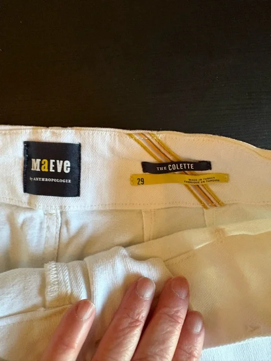 The Colette Crop Wide-Leg Jeans by Maeve White Size 29 Front Pockets EUC - Picture 13 of 13